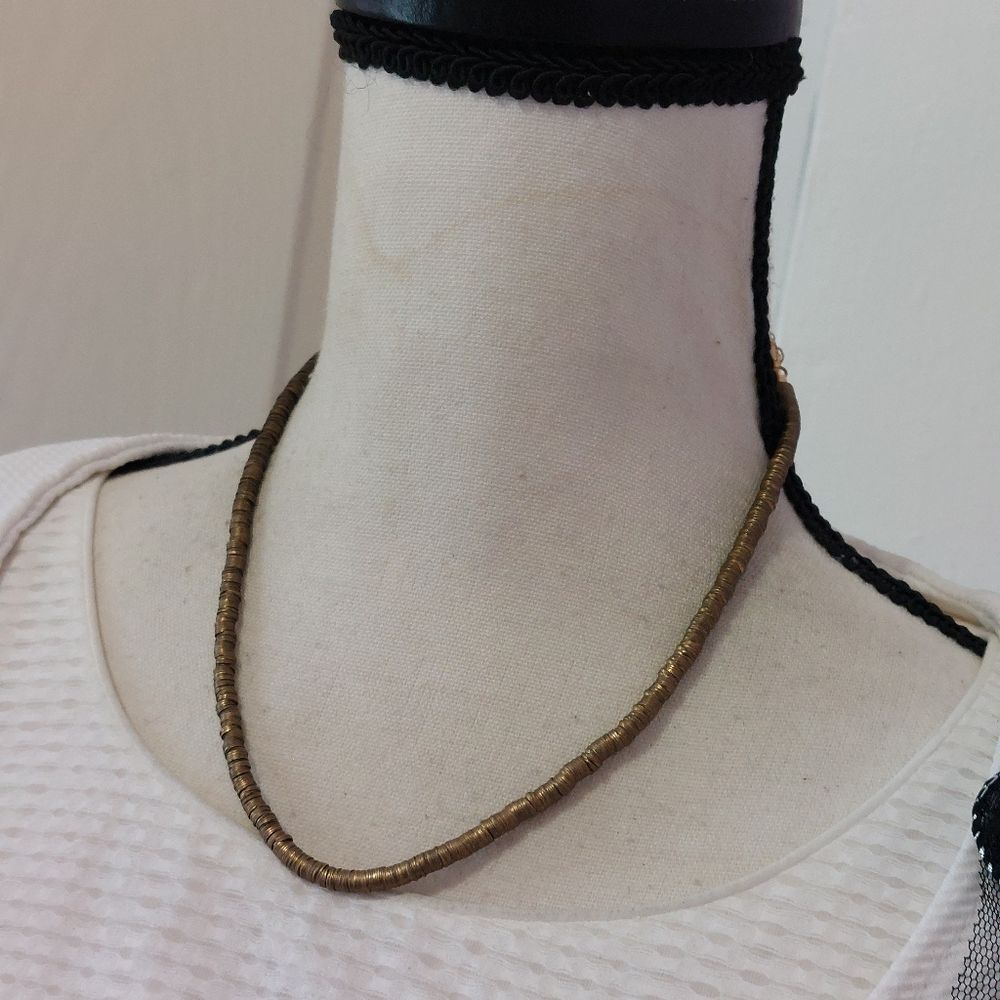 Serifina Brass Tone All Disc Metal Beads Necklace - Picture 3 of 5